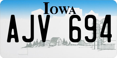 IA license plate AJV694