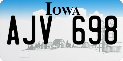 IA license plate AJV698