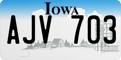 IA license plate AJV703
