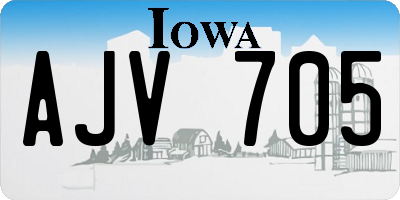 IA license plate AJV705