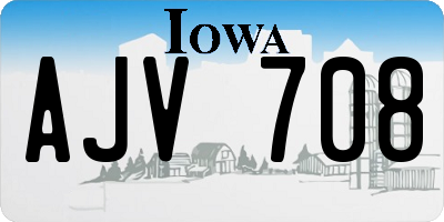 IA license plate AJV708