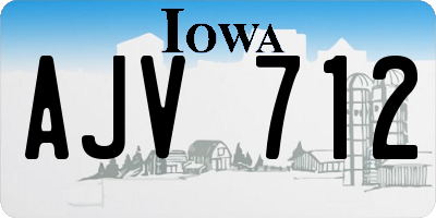 IA license plate AJV712