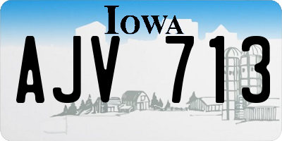 IA license plate AJV713