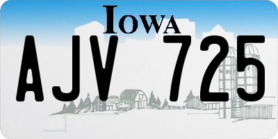 IA license plate AJV725