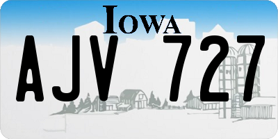 IA license plate AJV727