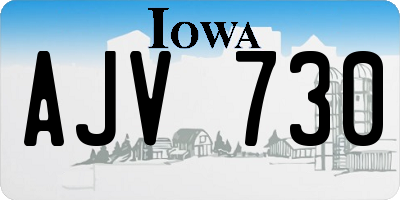 IA license plate AJV730