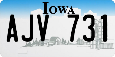 IA license plate AJV731
