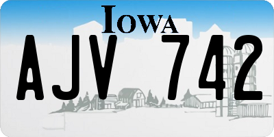 IA license plate AJV742