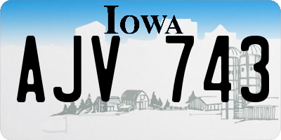 IA license plate AJV743