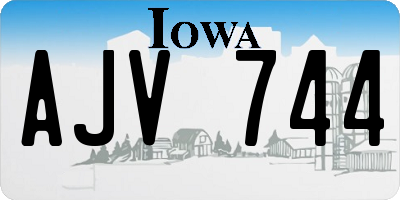 IA license plate AJV744