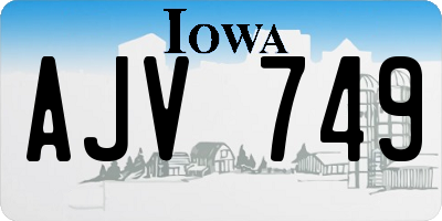 IA license plate AJV749