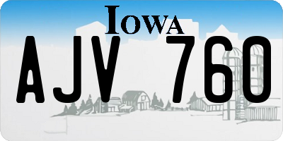 IA license plate AJV760