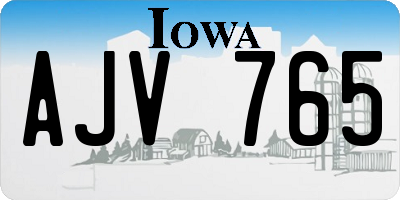IA license plate AJV765