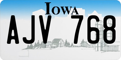 IA license plate AJV768