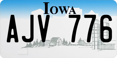 IA license plate AJV776