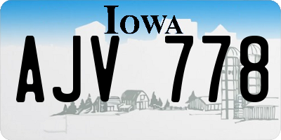 IA license plate AJV778