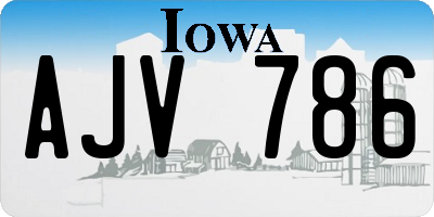 IA license plate AJV786