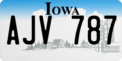 IA license plate AJV787