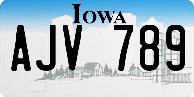 IA license plate AJV789