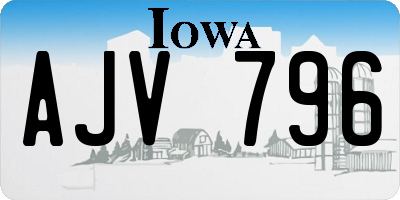 IA license plate AJV796