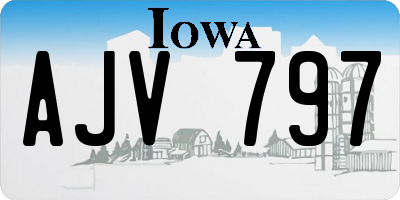 IA license plate AJV797