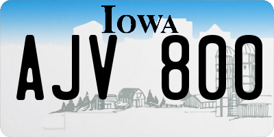 IA license plate AJV800