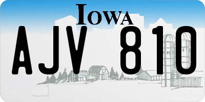 IA license plate AJV810