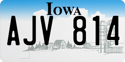 IA license plate AJV814