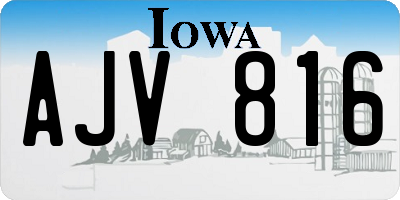 IA license plate AJV816
