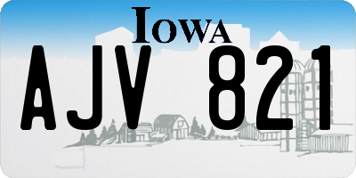 IA license plate AJV821