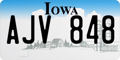 IA license plate AJV848