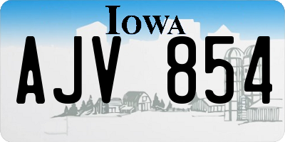 IA license plate AJV854