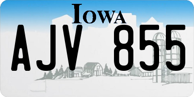 IA license plate AJV855