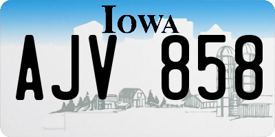 IA license plate AJV858