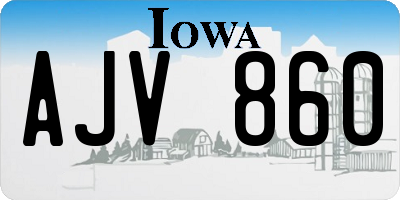 IA license plate AJV860