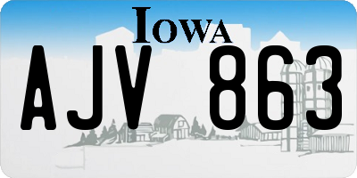 IA license plate AJV863