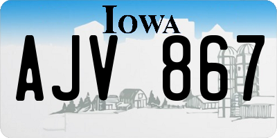 IA license plate AJV867