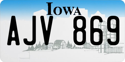 IA license plate AJV869