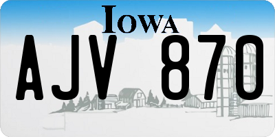 IA license plate AJV870