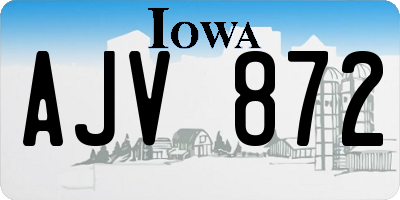 IA license plate AJV872