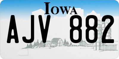 IA license plate AJV882