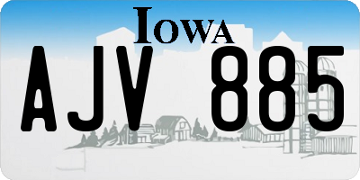 IA license plate AJV885