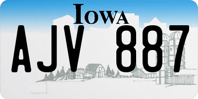 IA license plate AJV887