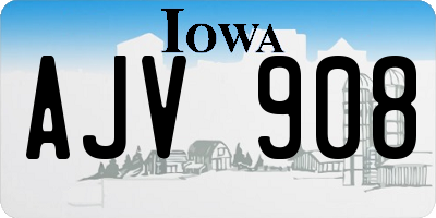 IA license plate AJV908