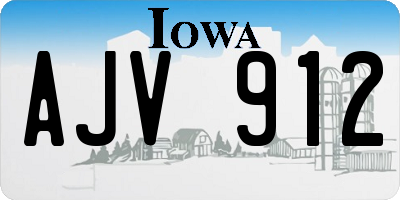 IA license plate AJV912