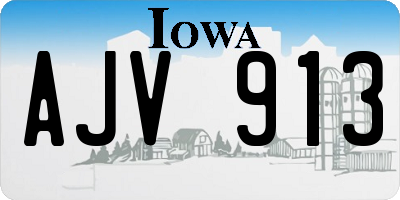 IA license plate AJV913