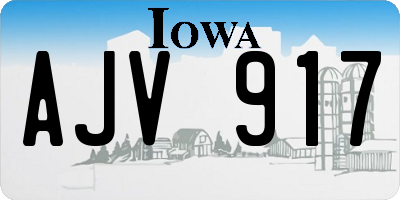 IA license plate AJV917