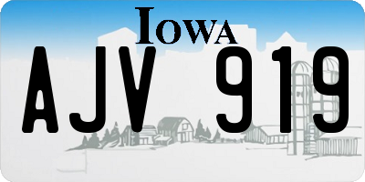 IA license plate AJV919