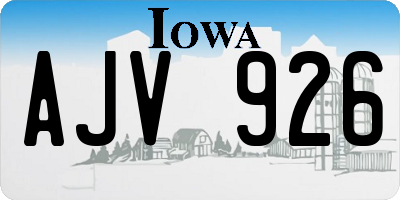 IA license plate AJV926