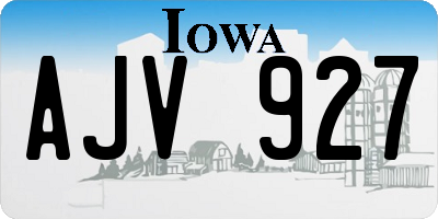 IA license plate AJV927